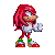 a gif of a Knuckles sprite tapping his foot and looking at the viewer, then punching the air