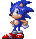 a gif of a Sonic sprite tapping his foot and staring at the viewer, then pointing to the left